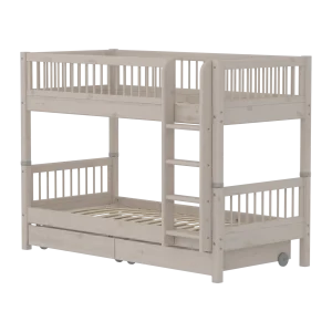 Bunk Bed 154 cm with Storage and Safety Rail, 90x200 cm, Grey