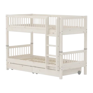 Bunk Bed 154 cm with Storage and Safety Rail, 90x200 cm, White
