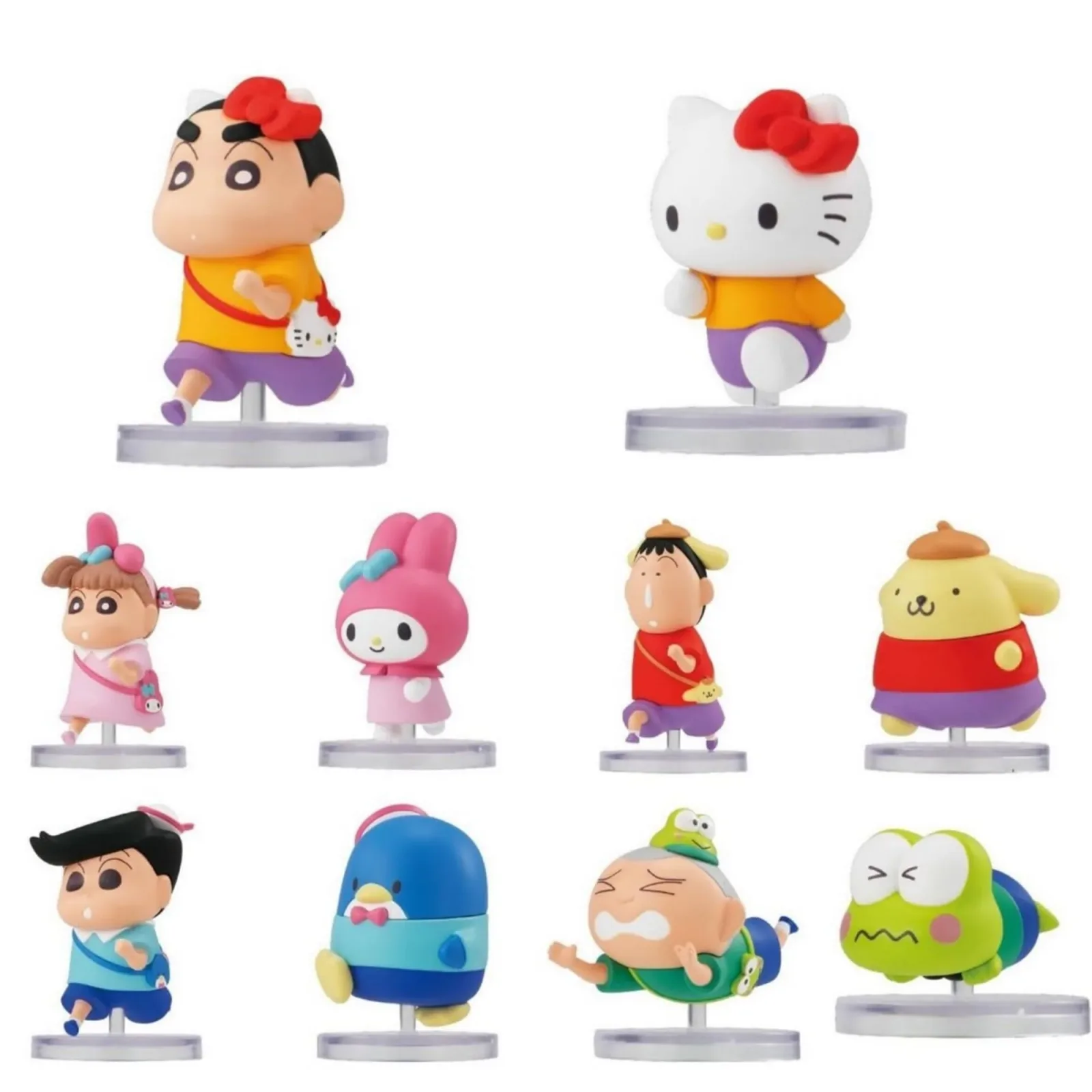 Hundreds Narabundesu Crayon Shin Chan Sanrio Figures Complete Set Capsule Toy