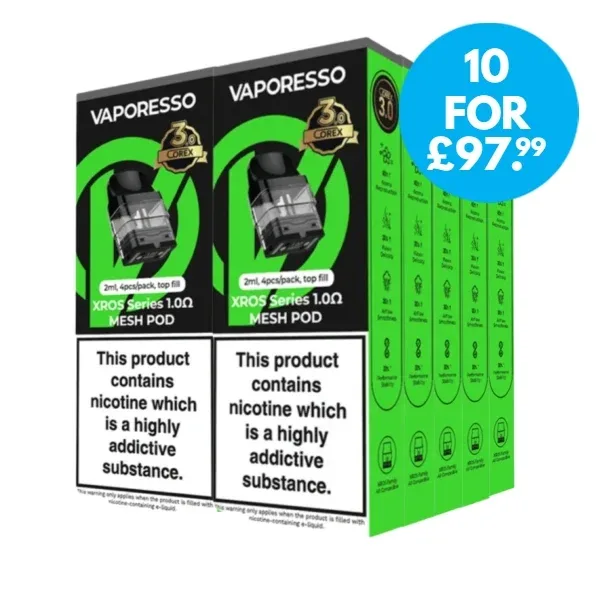 Box Of 10 – Vaporesso Xros Corex 3.0 Replacement Pods 2ml