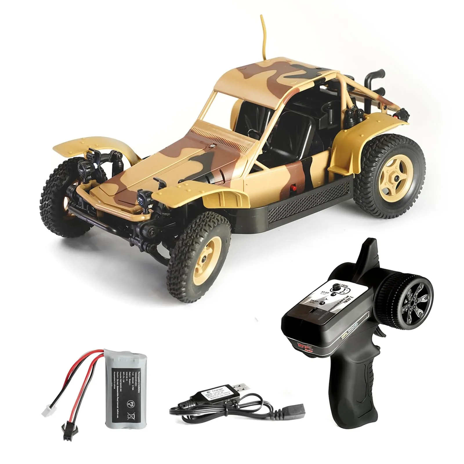 Raywood 1/16 Scale 4WD Classic Buggy RC Car with Battery - Yellow