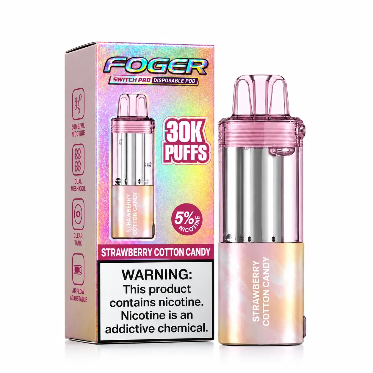 Strawberry Cotton Candy - Foger Switch Pro 30K Disposable Pod