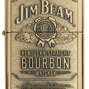 Zippo Lighter - Jim Beam Emblem High Polish Brass